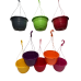 27CM PLASTIC HANGING POTS / BASKETS PLANTERS X10 - VARIOUS COLOURS